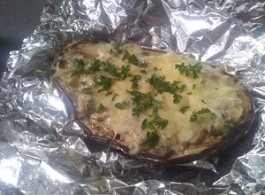 Una foto de Berenjenas rellenas de queso