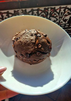 Una foto de Mini bizcocho saludable de chocolate al microondas