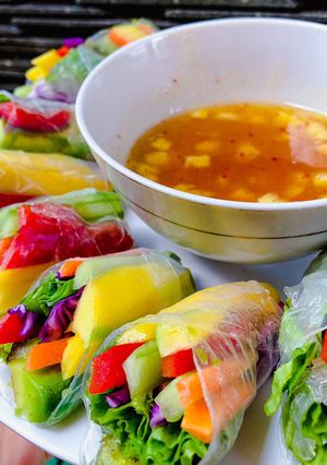 Foto resep Spring Roll with Thai Dressing 🌱