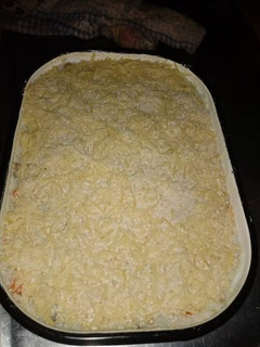 Una foto de Pastel de papa, arroz y carne