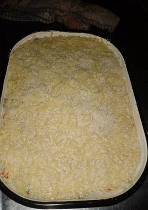 Una foto de Pastel de papa, arroz y carne