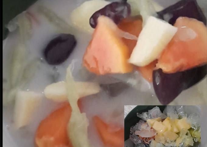 Cara bikin Es Buah Mandi Susu ala Dapur RumahðŸ˜‹
