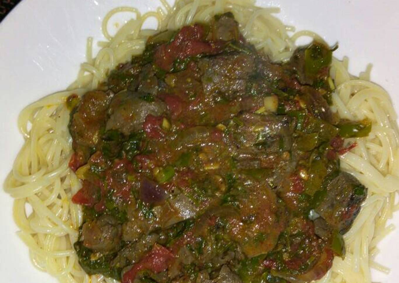 Spaghetti with Liver