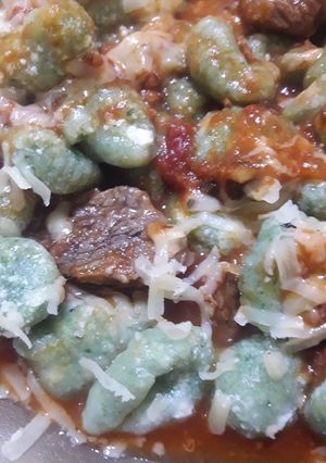 Una foto de Ñoquis de ricota y espinaca