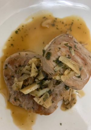 Una foto de Solomillo de cerdo al ajillo con brandy