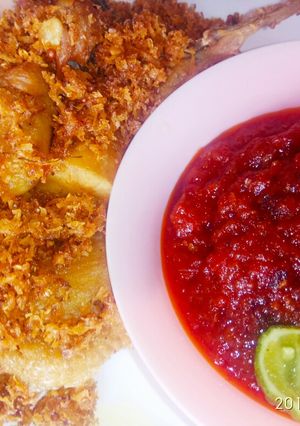Foto resep Ayam goreng kelapa sambal terasi
