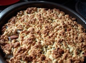 O poză a rețetei Crumble cu pere.