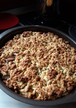O poză a rețetei Crumble cu pere.