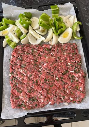 A picture of Grilled Kofta with Vegetables.