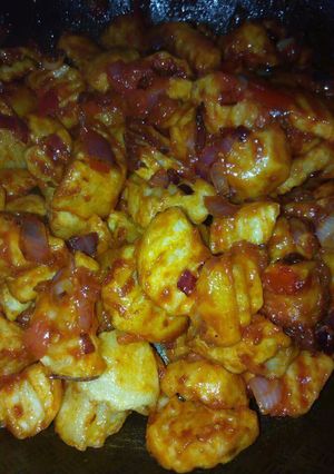 A picture of Improvised Chips Masala.
