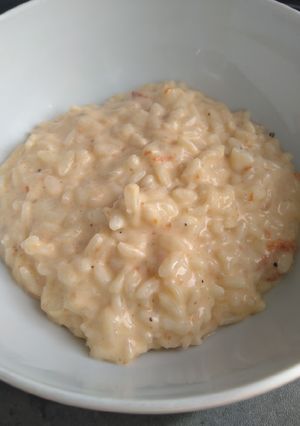 Une photo de Risotto tomate confite comté