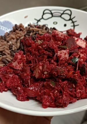 Una foto de Chilli vegano de remolacha y jaca