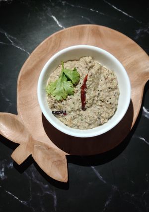 A picture of Coconut peanut chutney.