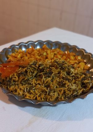 عکسی از دستور ☆》پلو اسفناج 《☆