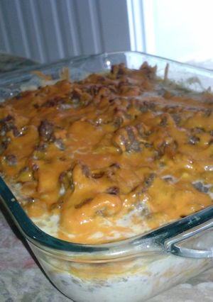 Una foto de Pastelón de berenjena y salsa bechamel