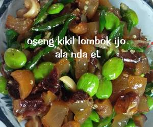 Resep mudah Oseng kikil lombok ijo Enak Sempurna