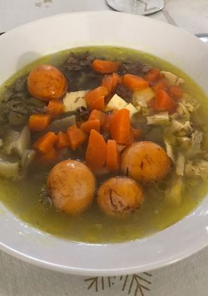 Una foto de Sopa cubierta de la abuela Pepa