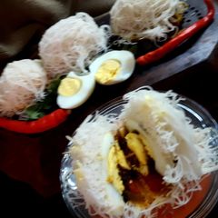 Stuffed idiyappam nool puttu string hopper A picture of Stuffed idiyappam nool puttu string hopper.