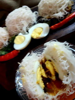 A picture of Stuffed idiyappam nool puttu string hopper.