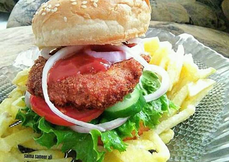 Steps to Prepare Speedy Chicken patty burger #ramadankitayari