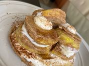 Una foto de pancakes sin harina yogurt
