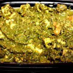 A picture of Palak paneer(Spinach and cottage cheese curry).