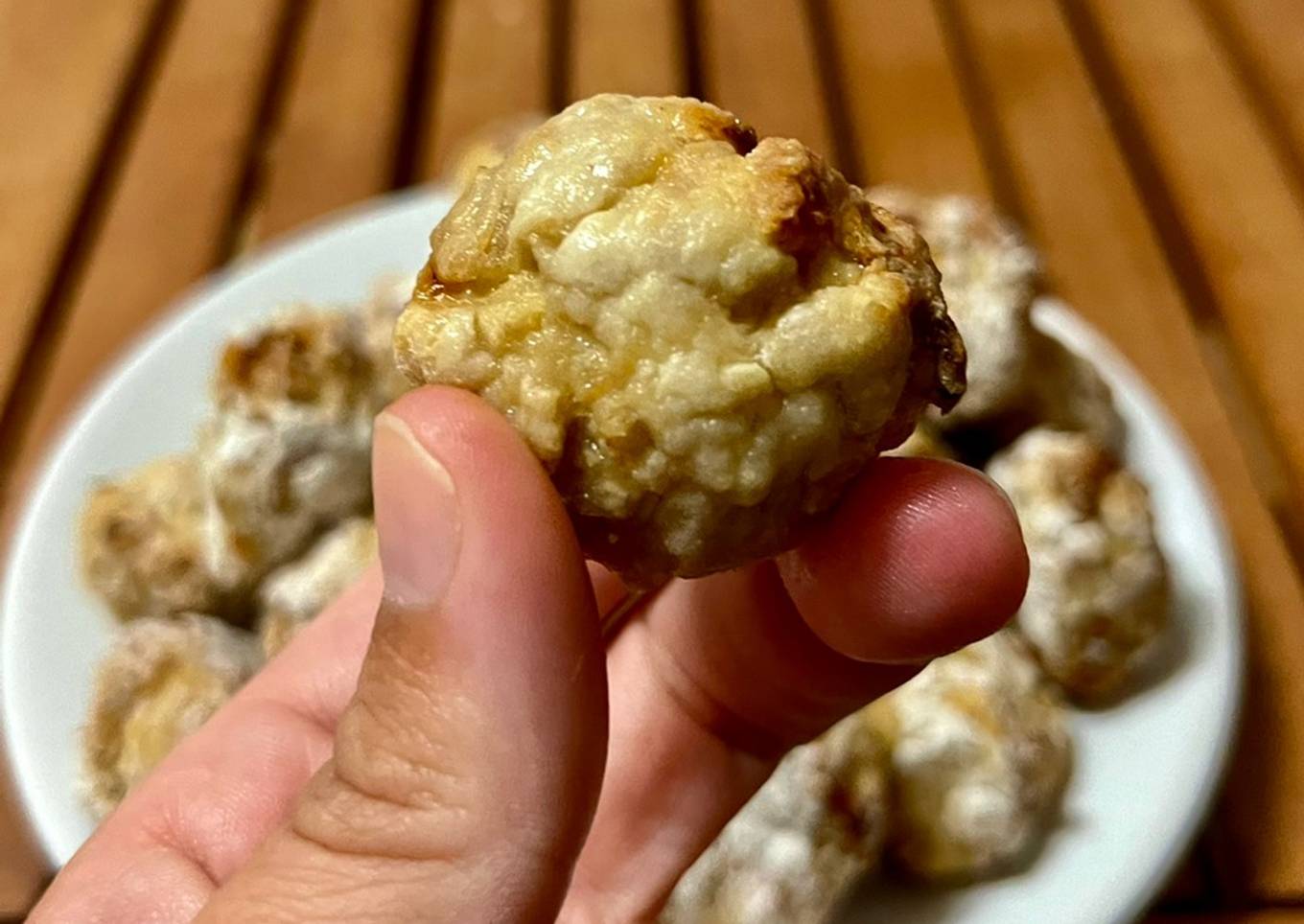 Albóndigas de pollo y cebolla caramelizada en airfryer ¡tremendas!