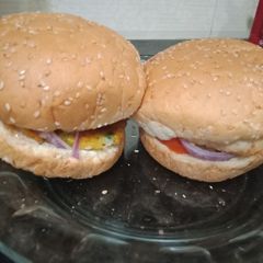 A picture of Homemade burger.