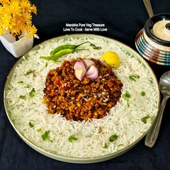 A picture of Sprouted Kulith Usal Bhaat - Sprouted Horse Gram Curry With Rice.