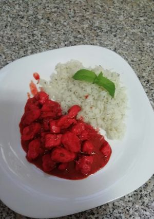 Una foto de Pollo tika- franxhu Style