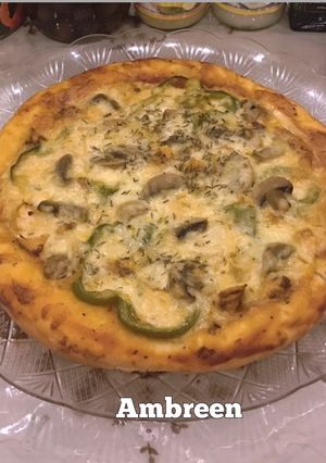 A picture of Without Oven Chicken Tikka cheese Pizza 🤗.