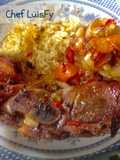 Chuleta de pernil al horno, con vegetales. LuisFy