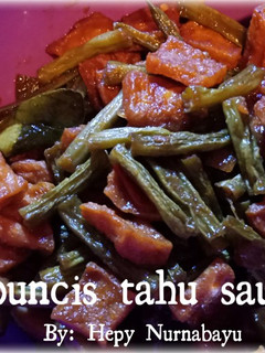 Foto resep Tumis buncis tahu saus tiram