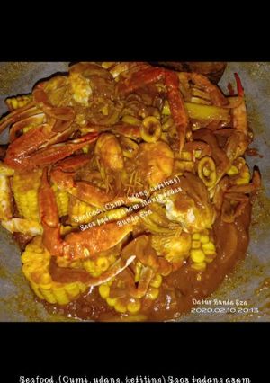 Foto resep Seafood, (Cumi, udang, kepiting) Saos padang asam Manis pedas