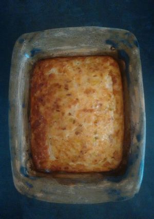 Una foto de Pastel de puerros y cebolla