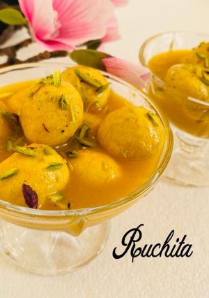 A picture of Mango Rasgulla.