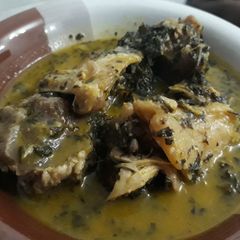 A picture of Bitterleaf soup.