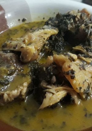 A picture of Bitterleaf soup.