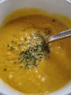 A picture of Cauliflower, sweet potato and carrot soup.