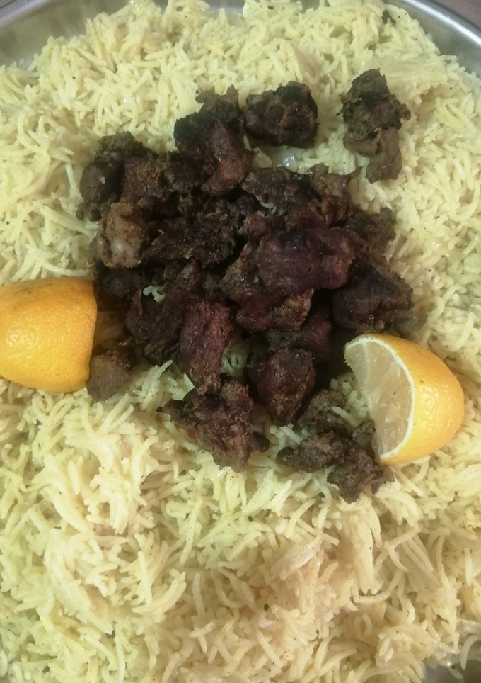 صورة لوصفة أرز باللحم المشوي