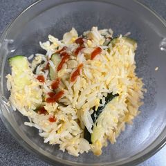 A picture of Zucchini Fried Rice with Eggs.