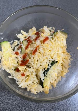 A picture of Zucchini Fried Rice with Eggs.