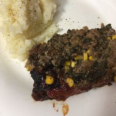 A picture of Spinach & corn meatloaf.