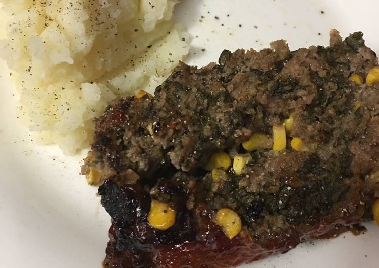 Recipe of Quick Spinach & corn meatloaf