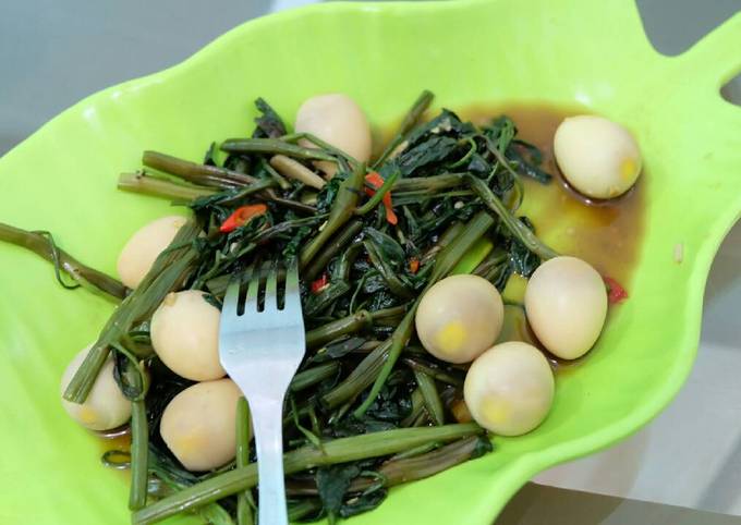 Resep Tumis Kangkung Telur Puyuh Oleh Retno Asih Mb Cookpad