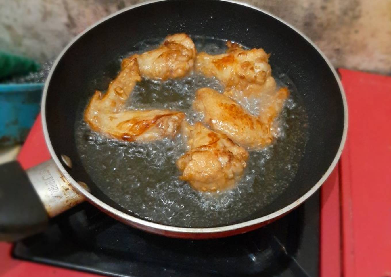 Sayap ayam goreng saos tiram simpel