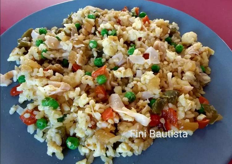 
  Aprovechamiento con arroz blanco, verduras y pavo
