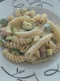 Pasta blanca con calabacitas