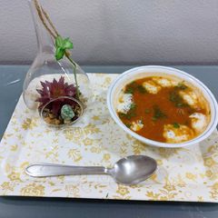 Tomato carrot beetroot soup A picture of Tomato carrot beetroot soup.