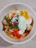 Bubur ayam tahu telur onsen